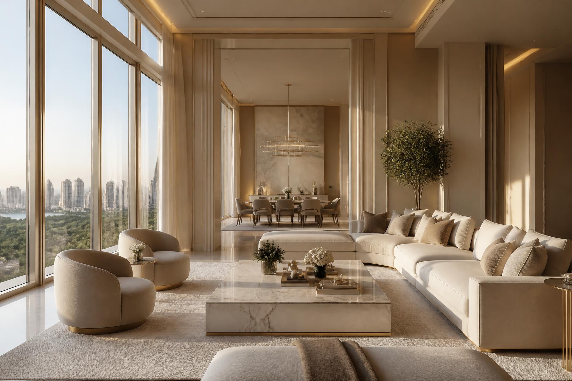 Luxury modern living room designed by Royal Interiors